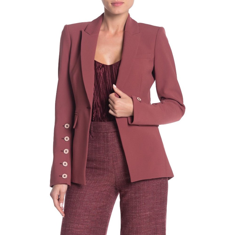 veronica beard • antique rose • fogg button sleeve dickey blazer jacket